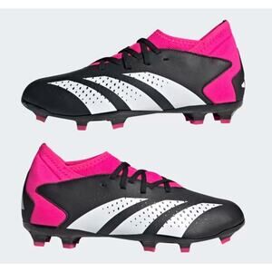 Adidas Predator Accuracy.3 FG J Soccer Cleats Blk/Wht/Pnk Size 2.5